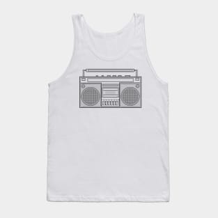 Line Art Vintage Boombox Tank Top